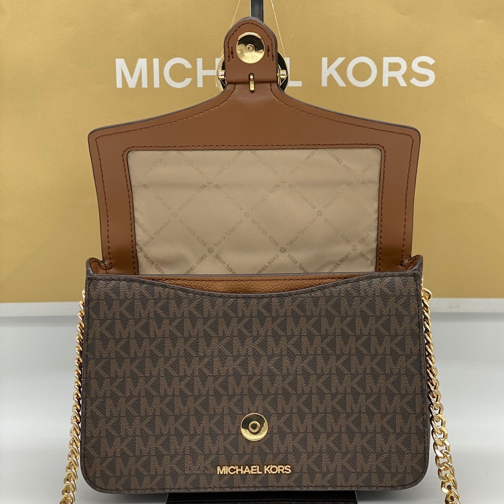MICHAEL KORS WANDA MEDIUM SHOULDER CROSSBODY BROWN - Picture 13 of 16